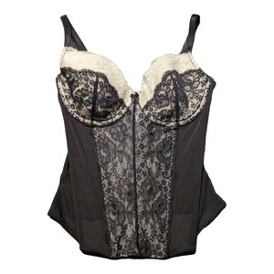 Victoria's Secret Vintage Black White Bustier Top Size 36C